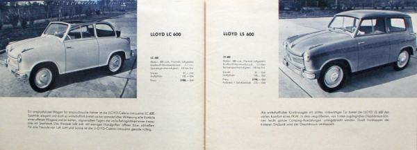 Lloyd Modelprogram 1954 Carbrochure (10136)